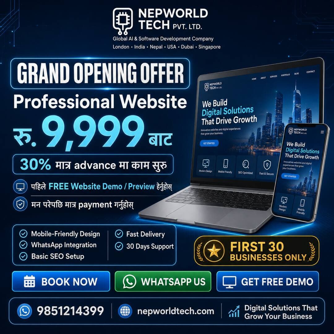 Nepworld Tech grand opening website offer